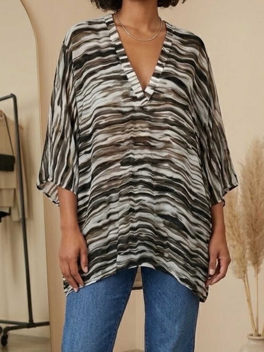 Chico's Silk Sheer Top